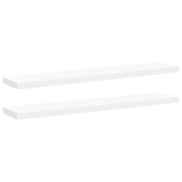 vidaXL seinariiulid, 2 tk, valge, 120x23,5x3,8 cm MDF