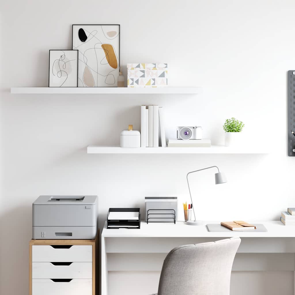 Thumbnail - vidaXL Schweberegale 2 Stk. Weiß 120x23,5x3,8 cm MDF