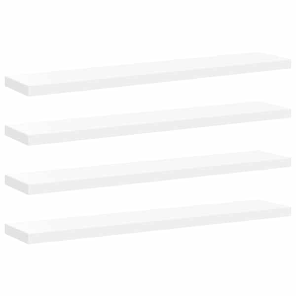 vidaXL seinariiulid, 4 tk, valge, 120x23,5x3,8 cm MDF