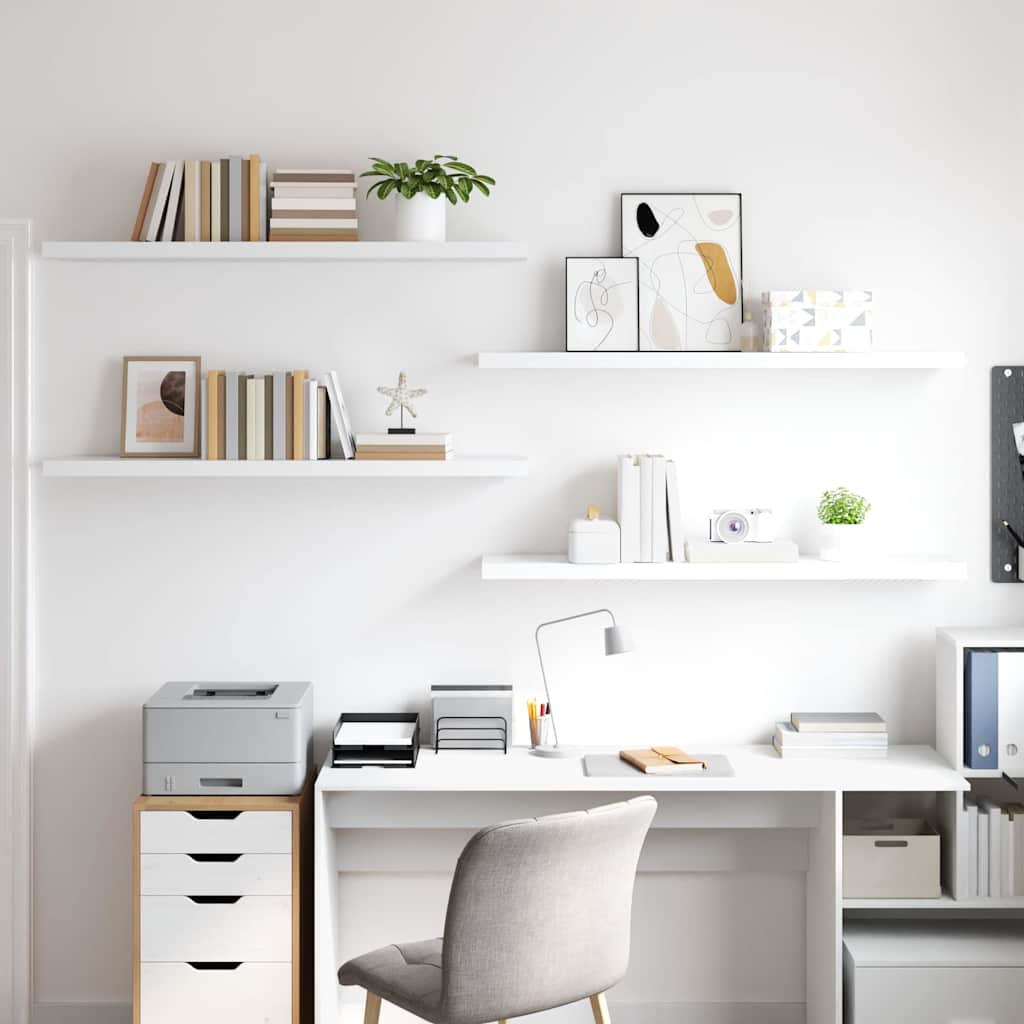 Thumbnail - vidaXL Schweberegale 4 Stk. Weiß 120x23,5x3,8 cm MDF