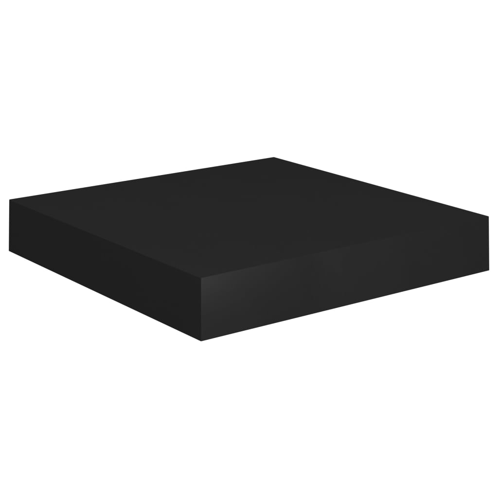 Image of vidaXL Floating Wall Shelf Black 23x23.5x3.8 cm MDF
