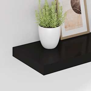 Plovoucí nástěnná police černá 40 x 23 x 3,8 cm MDF - obrázek 4