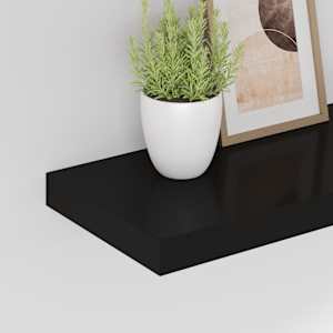 Plovoucí nástěnná police černá 50 x 23 x 3,8 cm MDF - obrázek 4