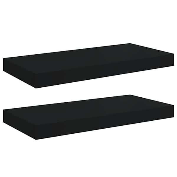 vidaXL seinariiulid, 2 tk, must, 50 x 23,5 x 3,8 cm MDF