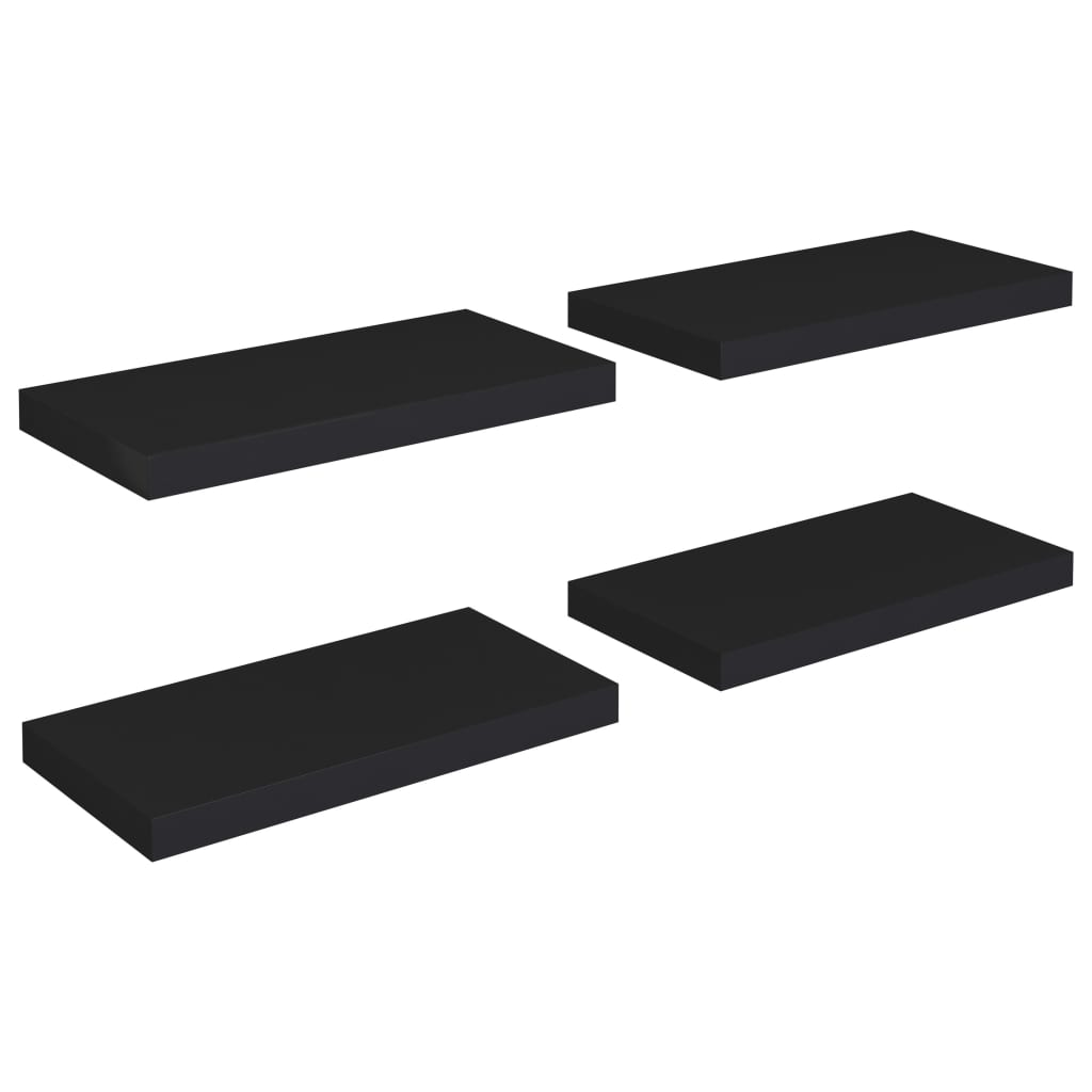 Thumbnail - vidaXL Schweberegale 4 Stk. Schwarz 50x23x3,8 cm MDF