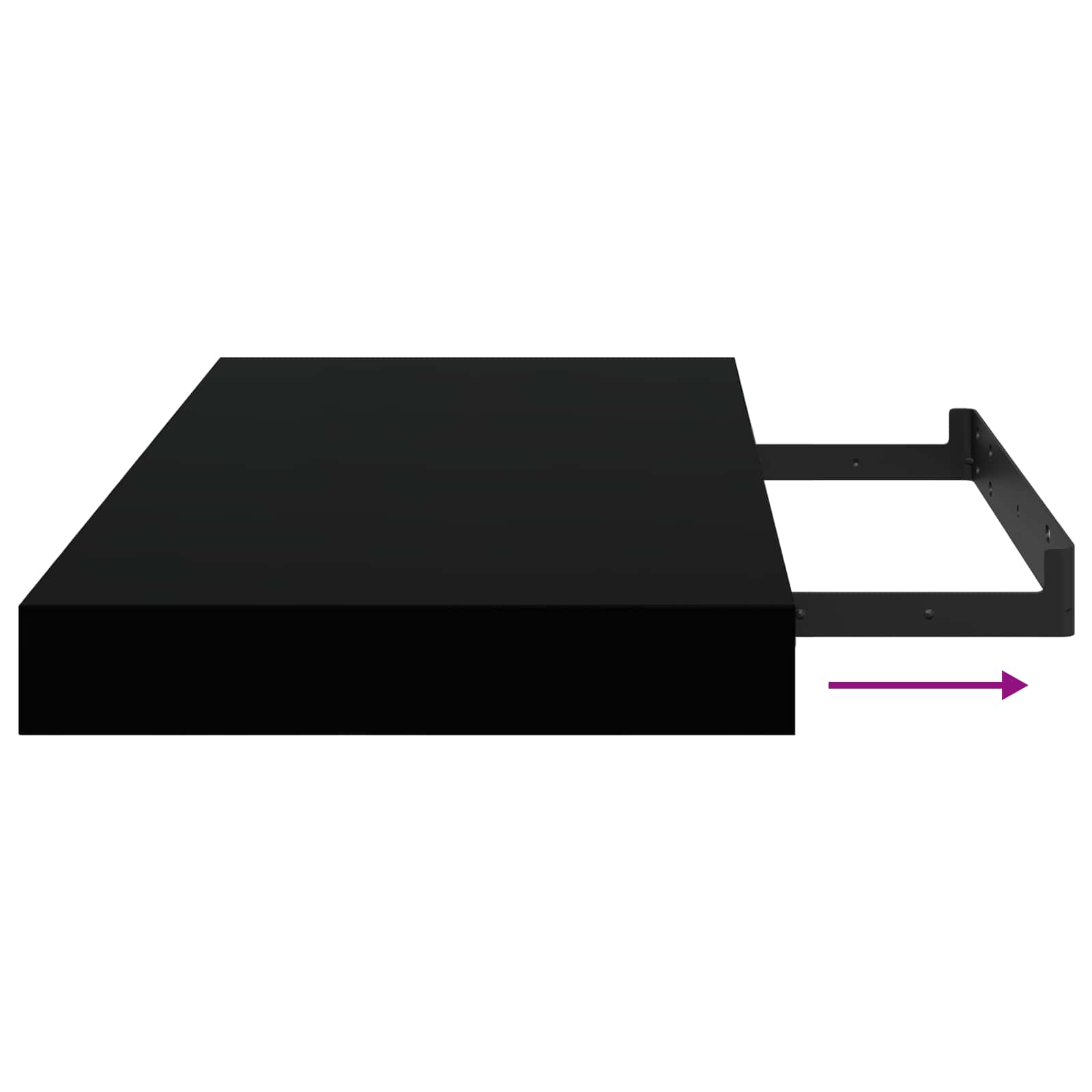 vidaXL Wandschappen zwevend 4 st 50x23,5x3,8 cm MDF zwart