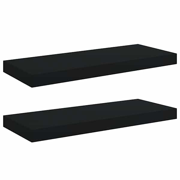 vidaXL seinariiulid, 2 tk, must, 60 x 23,5 x 3,8 cm MDF