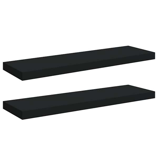 vidaXL seinariiulid, 2 tk, must, 80 x 23,5 x 3,8 cm MDF
