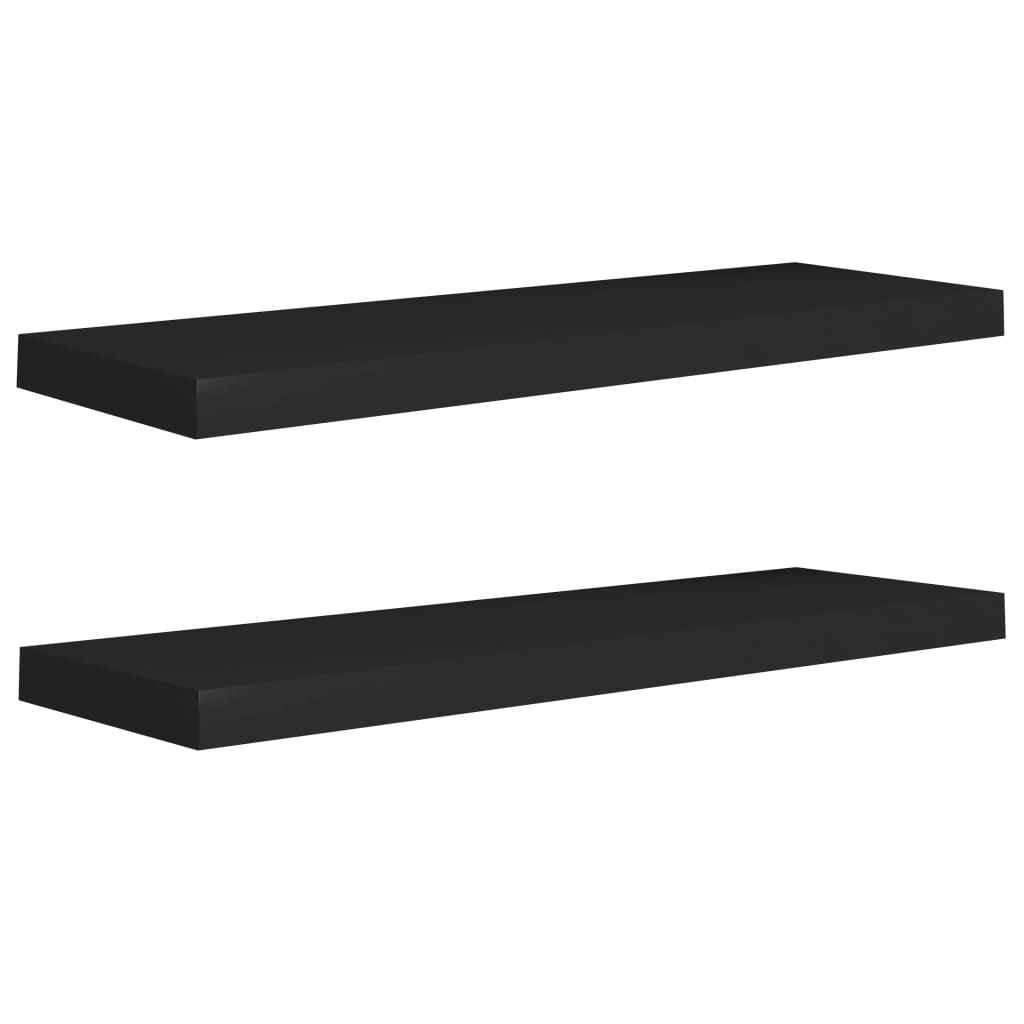 

vidaXL Floating Wall Shelves 2 pcs Black 31.5"x9.3"x1.5" MDF