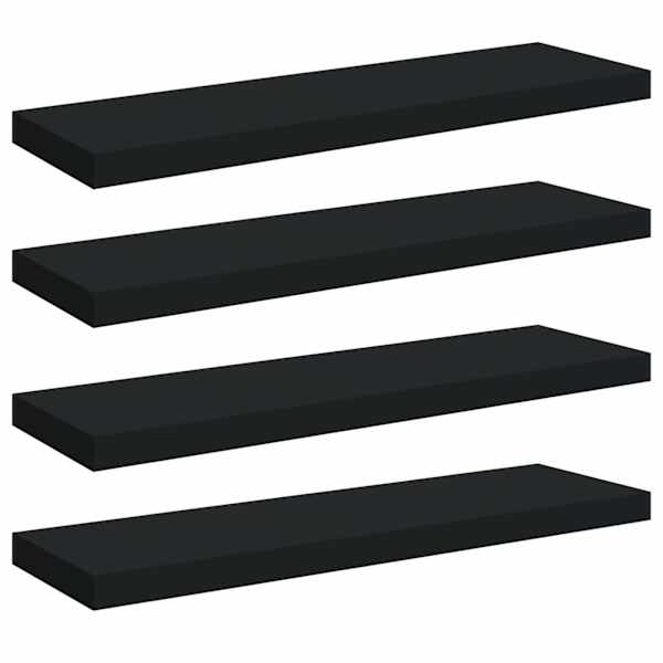 vidaXL seinariiulid, 4 tk, must, 80 x 23,5 x 3,8 cm MDF