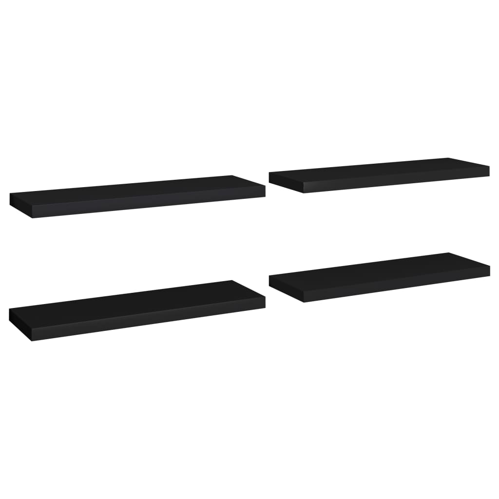 

vidaXL Floating Wall Shelves 4 pcs Black 31.5"x9.3"x1.5" MDF
