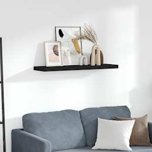 Stenska polica črna 90x23,5x3,8 cm MDF