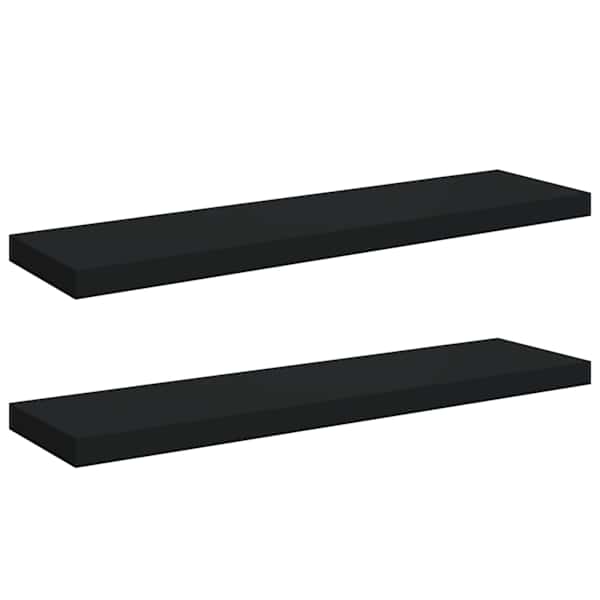 vidaXL seinariiulid, 2 tk, must, 90 x 23,5 x 3,8 cm MDF