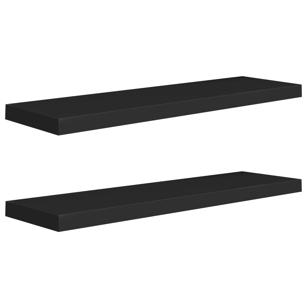 vidaXL Plovoucí nástěnné police 2 ks černé 90 x 23,5 x 3,8 cm MDF