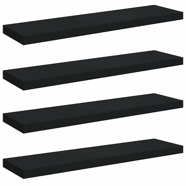 vidaXL seinariiulid, 4 tk, must, 90 x 23,5 x 3,8 cm MDF