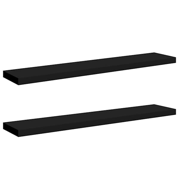 vidaXL seinariiulid, 2 tk, must, 120x23,5x3,8 cm MDF