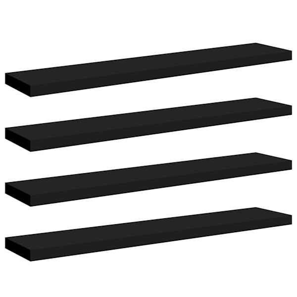 vidaXL seinariiulid, 4 tk, must, 120x23,5x3,8 cm MDF