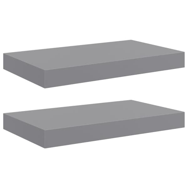 vidaXL seinariiulid, 2 tk, hall, 40 x 23,5 x 3,8 cm MDF
