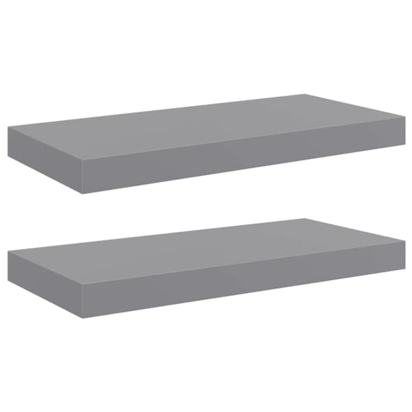 vidaXL seinariiulid, 2 tk, hall, 50 x 23,5 x 3,8 cm MDF