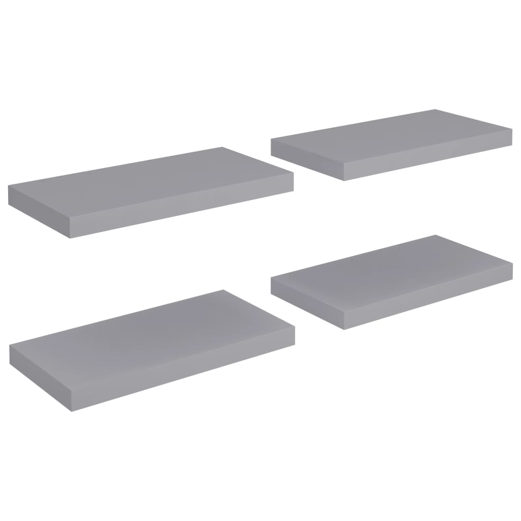 

vidaXL Floating Wall Shelves 4 pcs Gray 19.7"x9.1"x1.5" MDF
