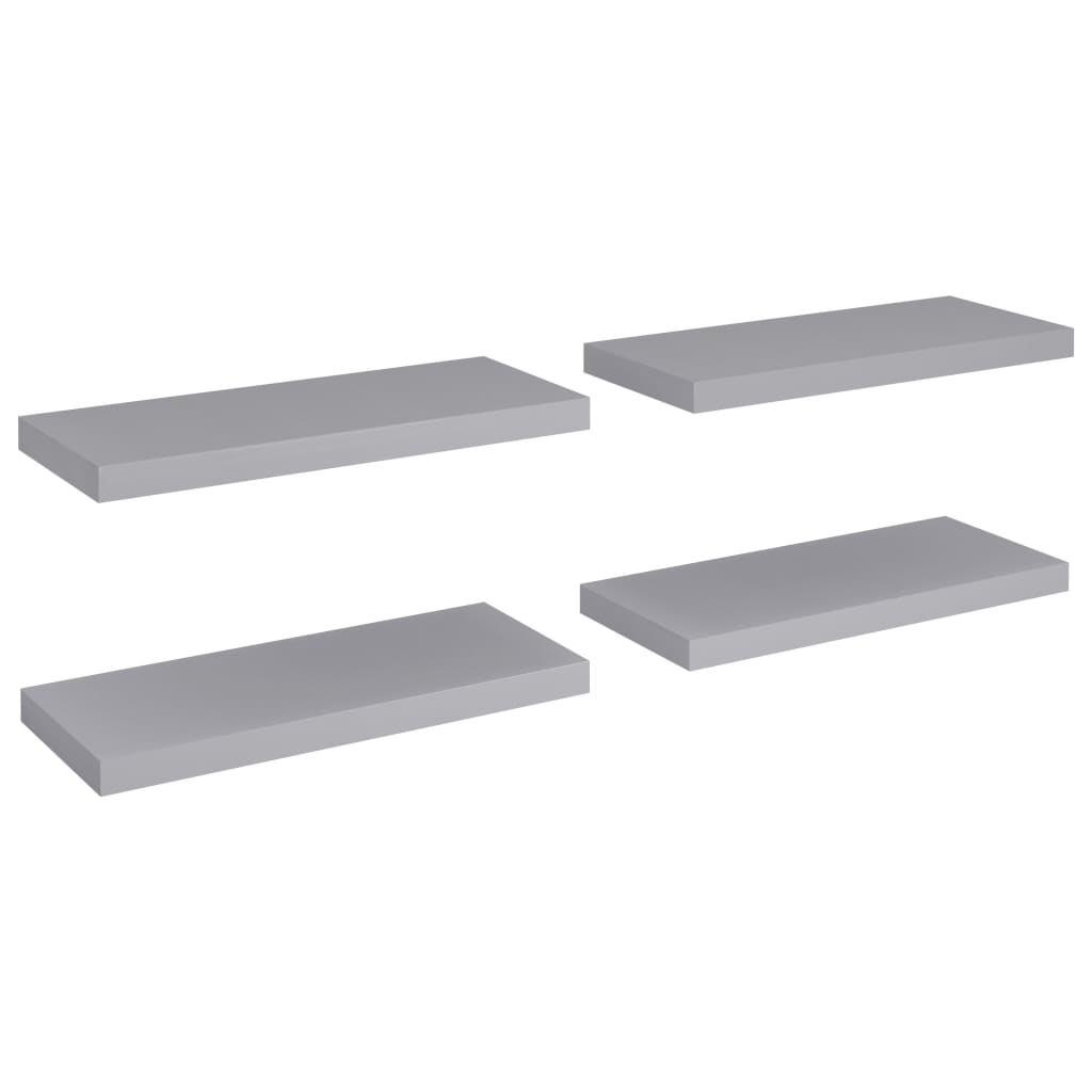 

vidaXL Floating Wall Shelves 4 pcs Gray 23.6"x9.3"x1.5" MDF