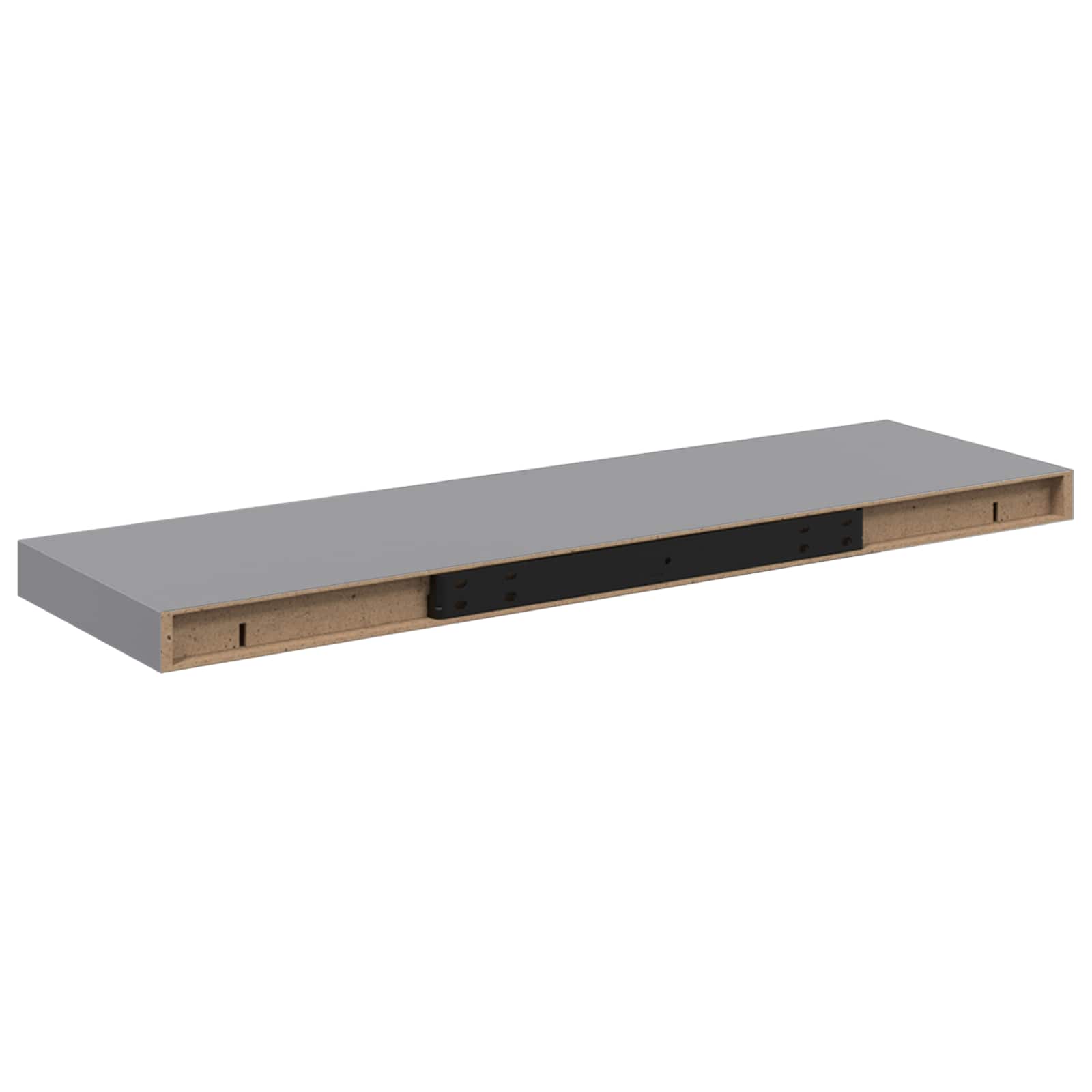 vidaXL Plovoucí nástěnná police šedá 80 x 23,5 x 3,8 cm MDF