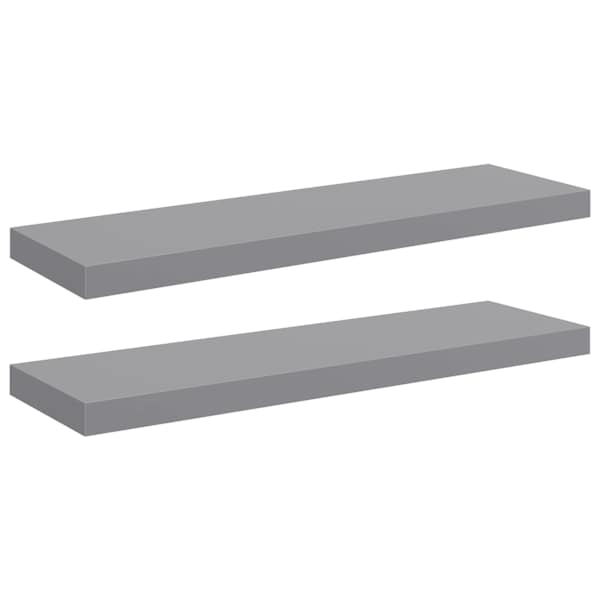 vidaXL seinariiulid, 2 tk, hall, 80 x 23,5 x 3,8 cm MDF