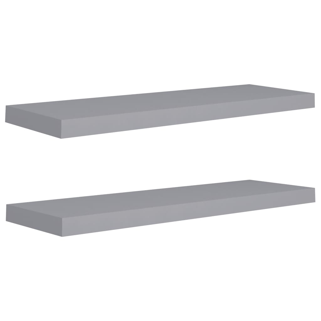 

vidaXL Floating Wall Shelves 2 pcs Gray 31.5"x9.3"x1.5" MDF