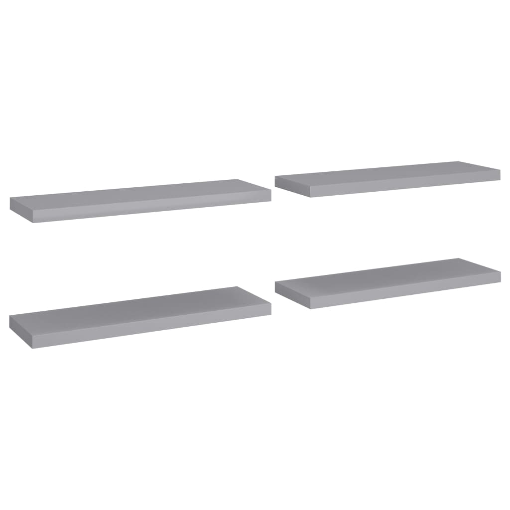 

vidaXL Floating Wall Shelves 4 pcs Gray 31.5"x9.3"x1.5" MDF