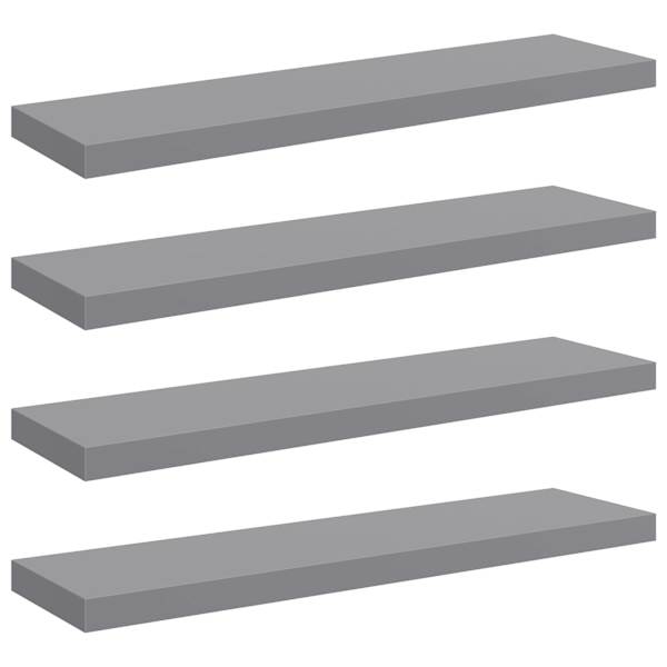 vidaXL seinariiulid, 4 tk, hall, 90 x 23,5 x 3,8 cm MDF