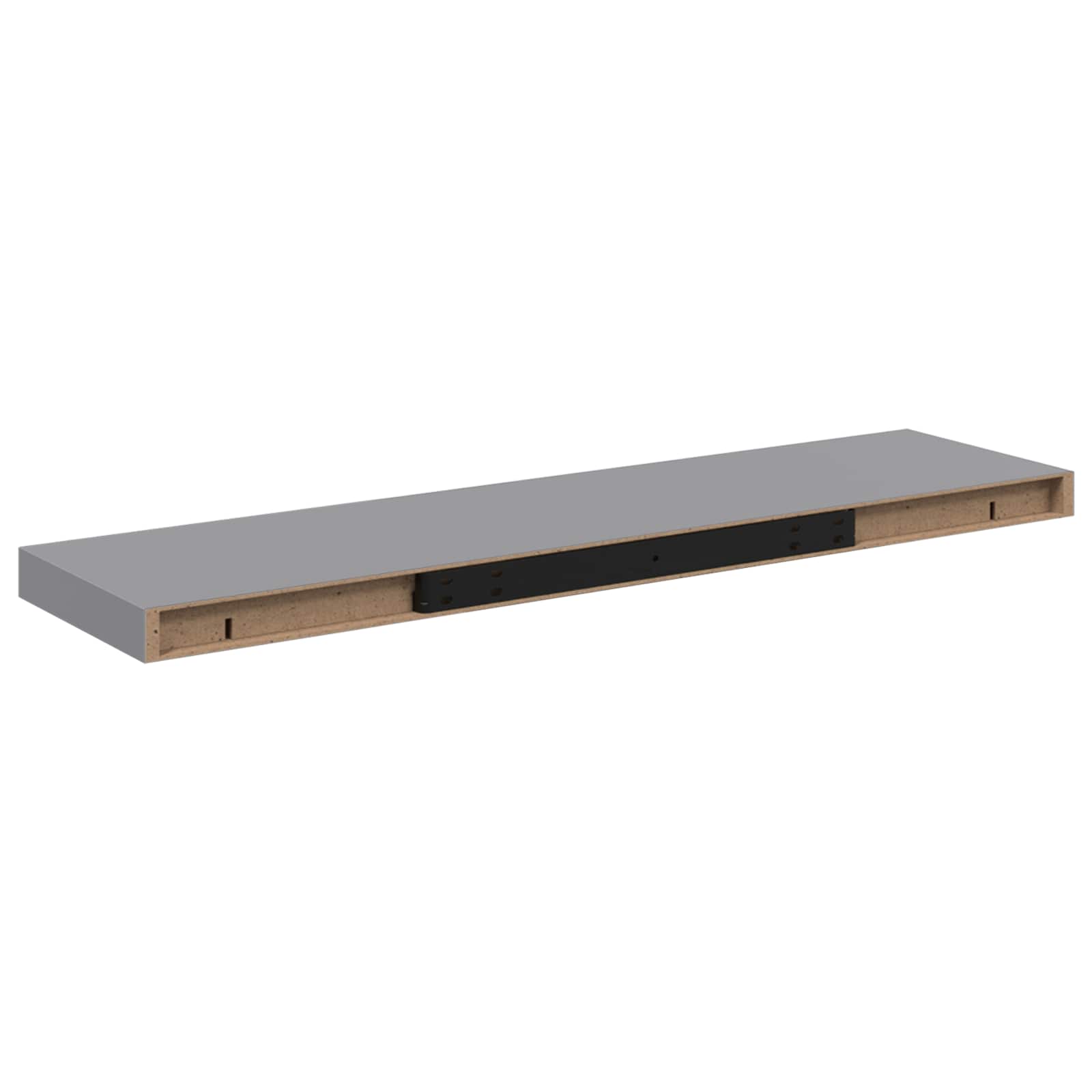 vidaXL Plovoucí nástěnné police 4 ks šedé 90 x 23,5 x 3,8 cm MDF