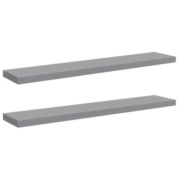 vidaXL seinariiulid, 2 tk, hall, 120x23,5x3,8 cm MDF