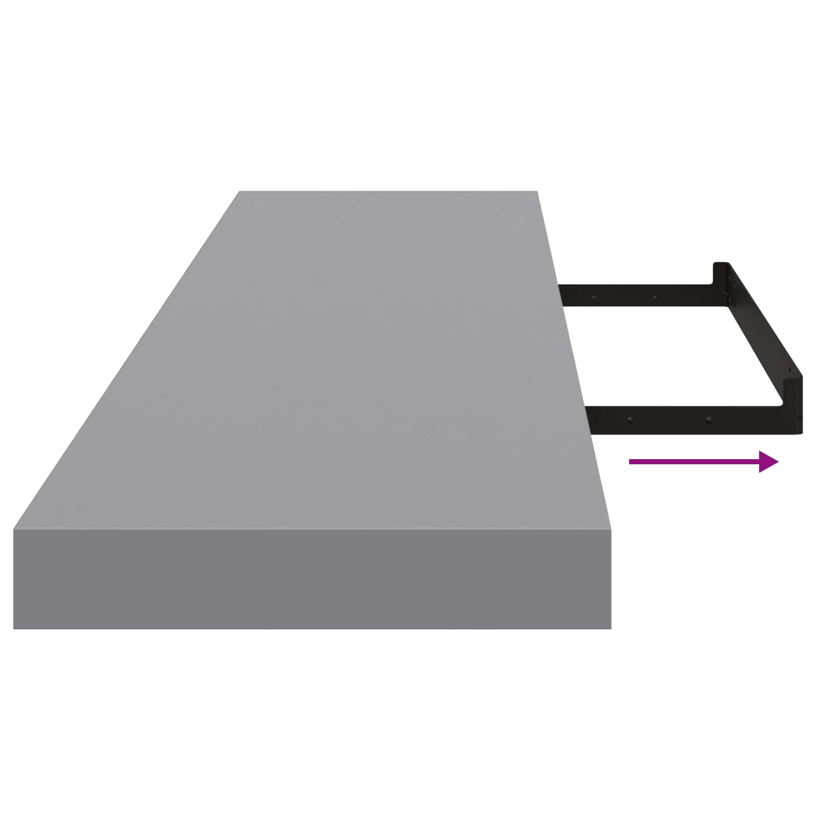 vidaXL Schwebende Wandregale 2 Stk. Grau 120x23,5x3,8 cm MDF – Bild 13