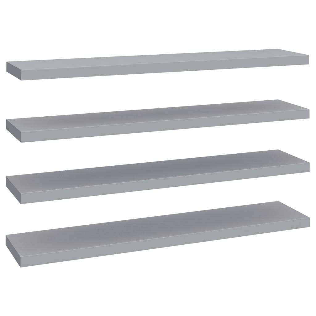 

vidaXL Floating Wall Shelves 4 pcs Gray 47.2"x9.3"x1.5" MDF