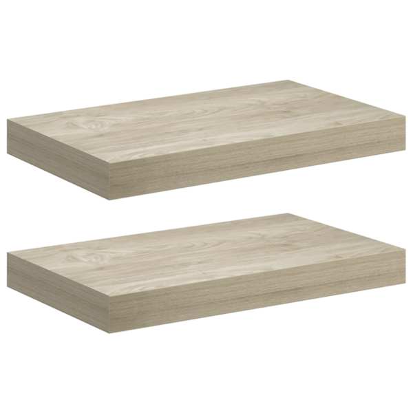 vidaXL seinariiulid, 2 tk, tammev&auml;rvi, 40 x 23,5 x 3,8 cm MDF