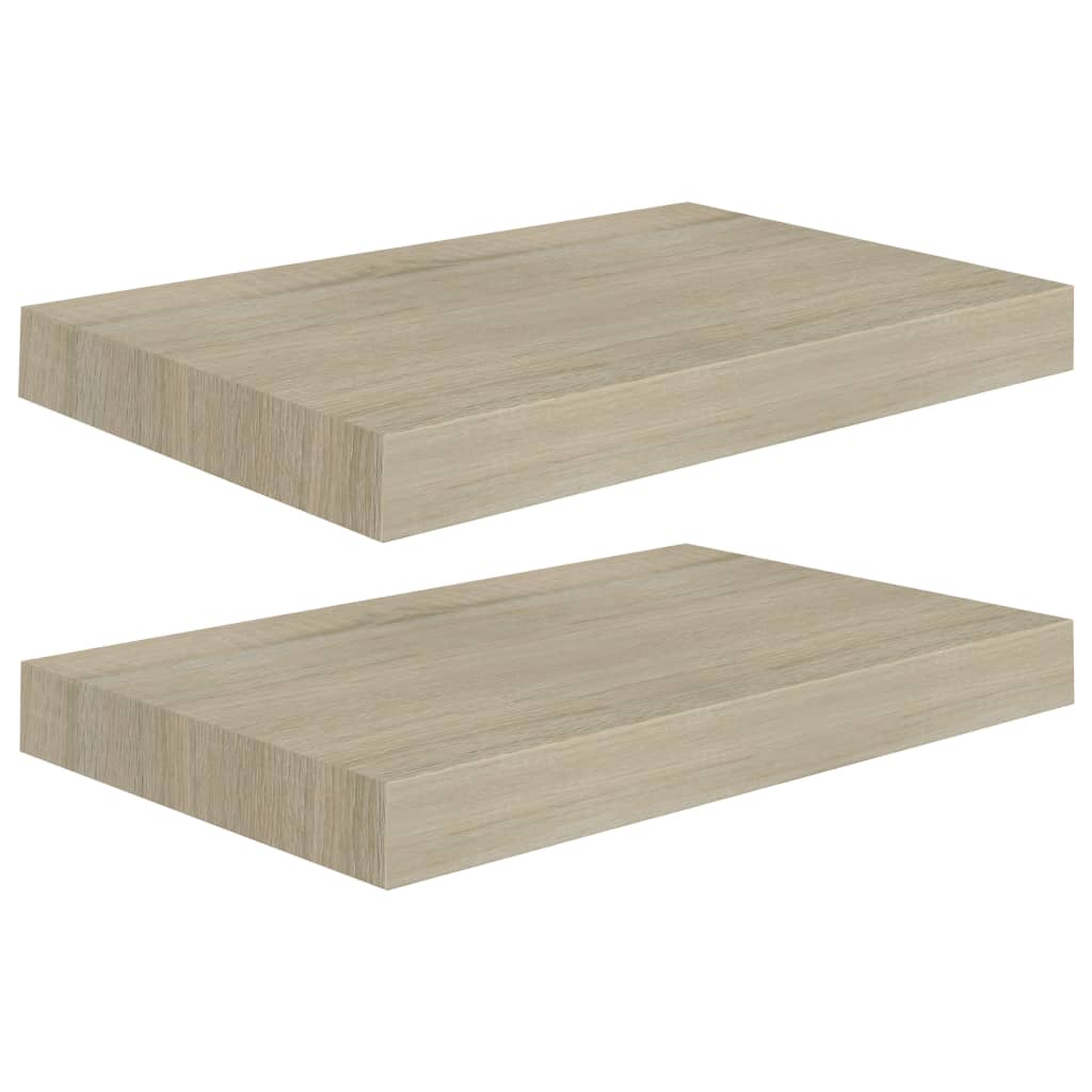 vidaXL PlovoucĂ­ nĂˇstÄ›nnĂ© police 2 ks dub 40 x 23 x 3,8 cm MDF