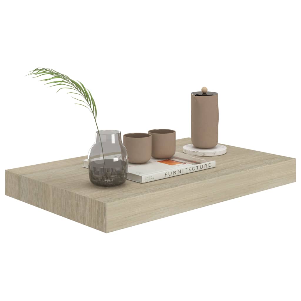 vidaXL Wandschappen zwevend 2 st 40x23x3,8 cm MDF eikenkleurig afbeelding