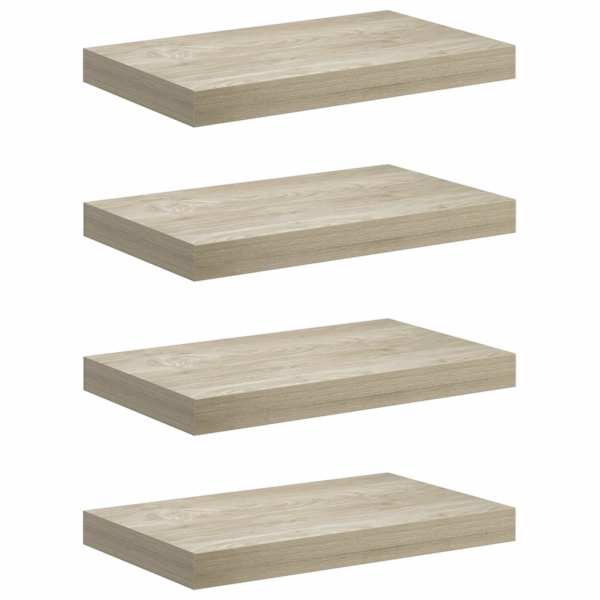 vidaXL seinariiulid, 4 tk, tammev&auml;rvi, 40 x 23,5 x 3,8 cm MDF