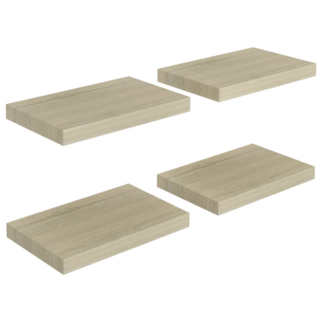 vidaXL Plovoucí nástěnné police 4 ks dub 40 x 23 x 3,8 cm MDF