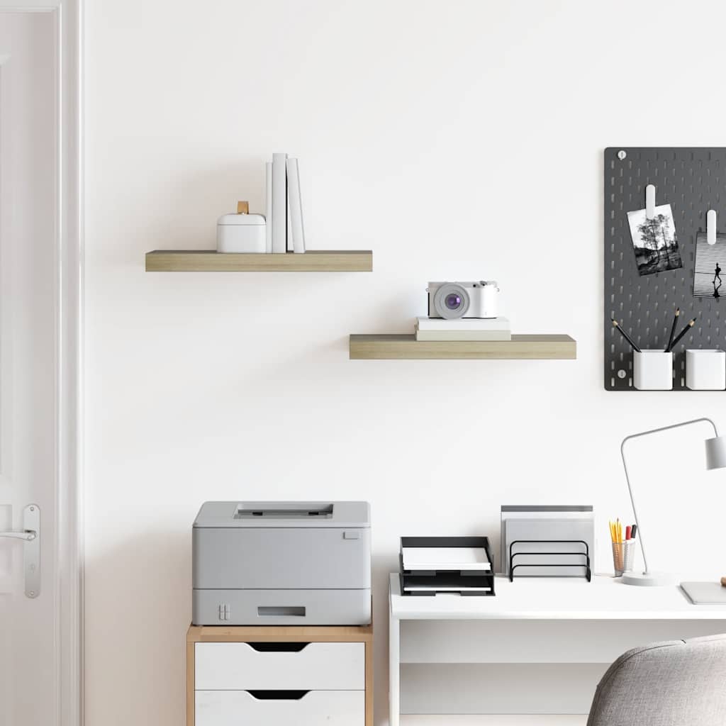 Thumbnail - vidaXL Schwebende Wandregale 2 Stk. Eichefarben 50x23x3,8cm MDF