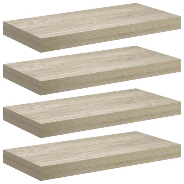 vidaXL seinariiulid, 4 tk, tammev&auml;rvi, 50 x 23 x 3,8 cm MDF