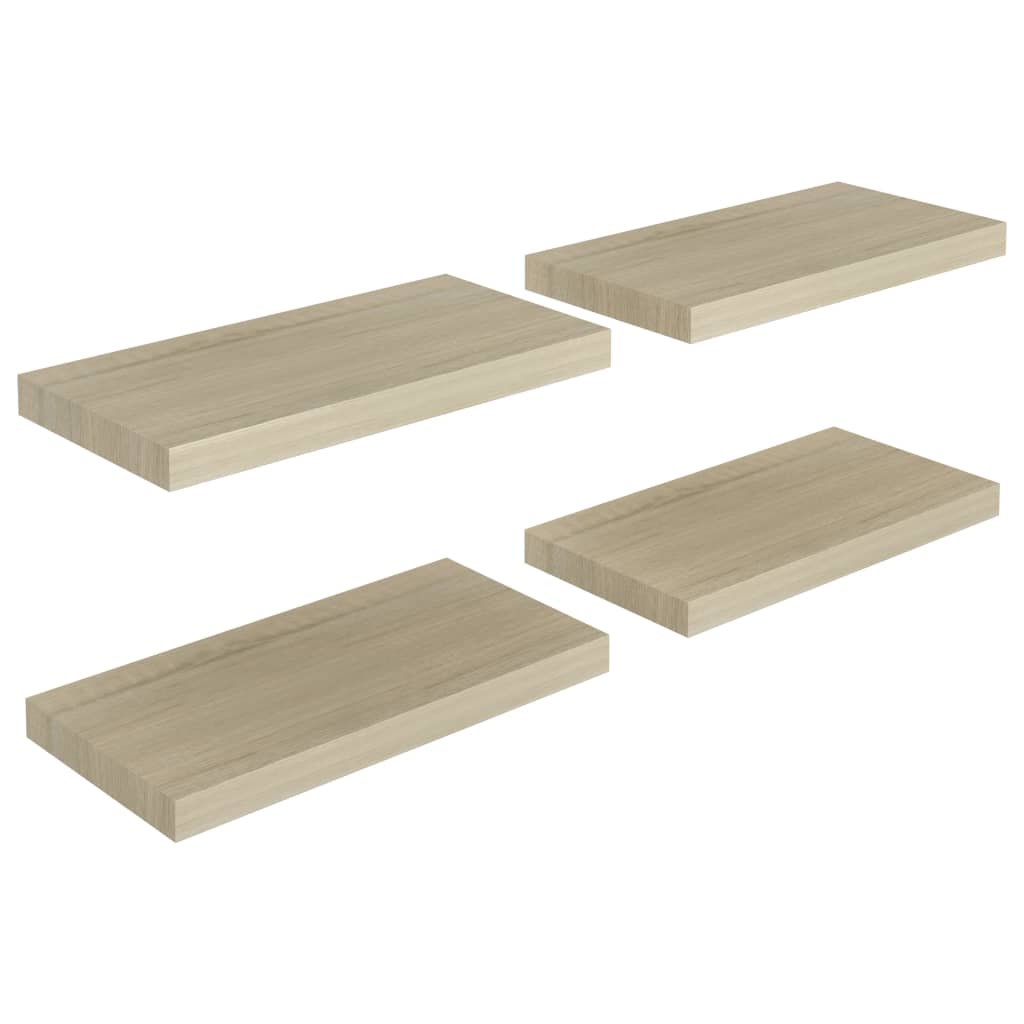 

vidaXL Floating Wall Shelves 4 pcs Oak 19.7"x9.1"x1.5" MDF