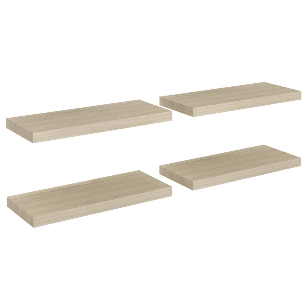 vidaXL Plovoucí nástěnné police 4 ks dub 60 x 23,5 x 3,8 cm MDF