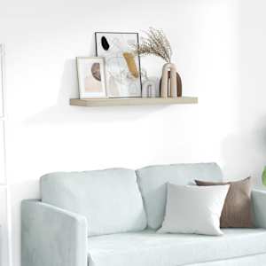 Stenska polica barva hrasta 80x23,5x3,8 cm MDF