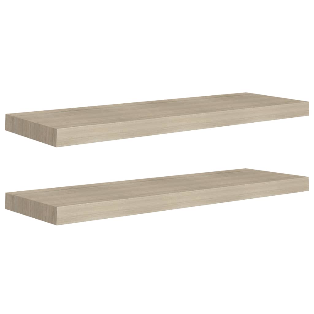 vidaXL Stenske police 2 kosa barva hrasta 80x23,5x3,8 cm MDF