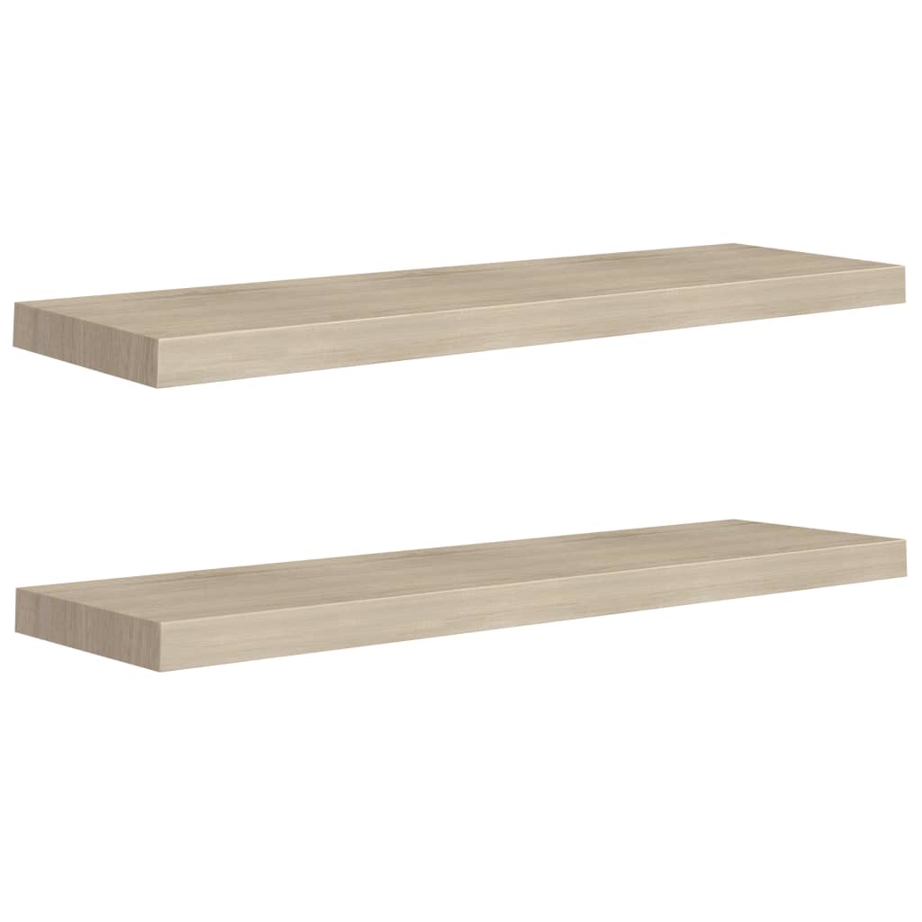 vidaXL Stenske police 2 kosa barva hrasta 90x23,5x3,8 cm MDF