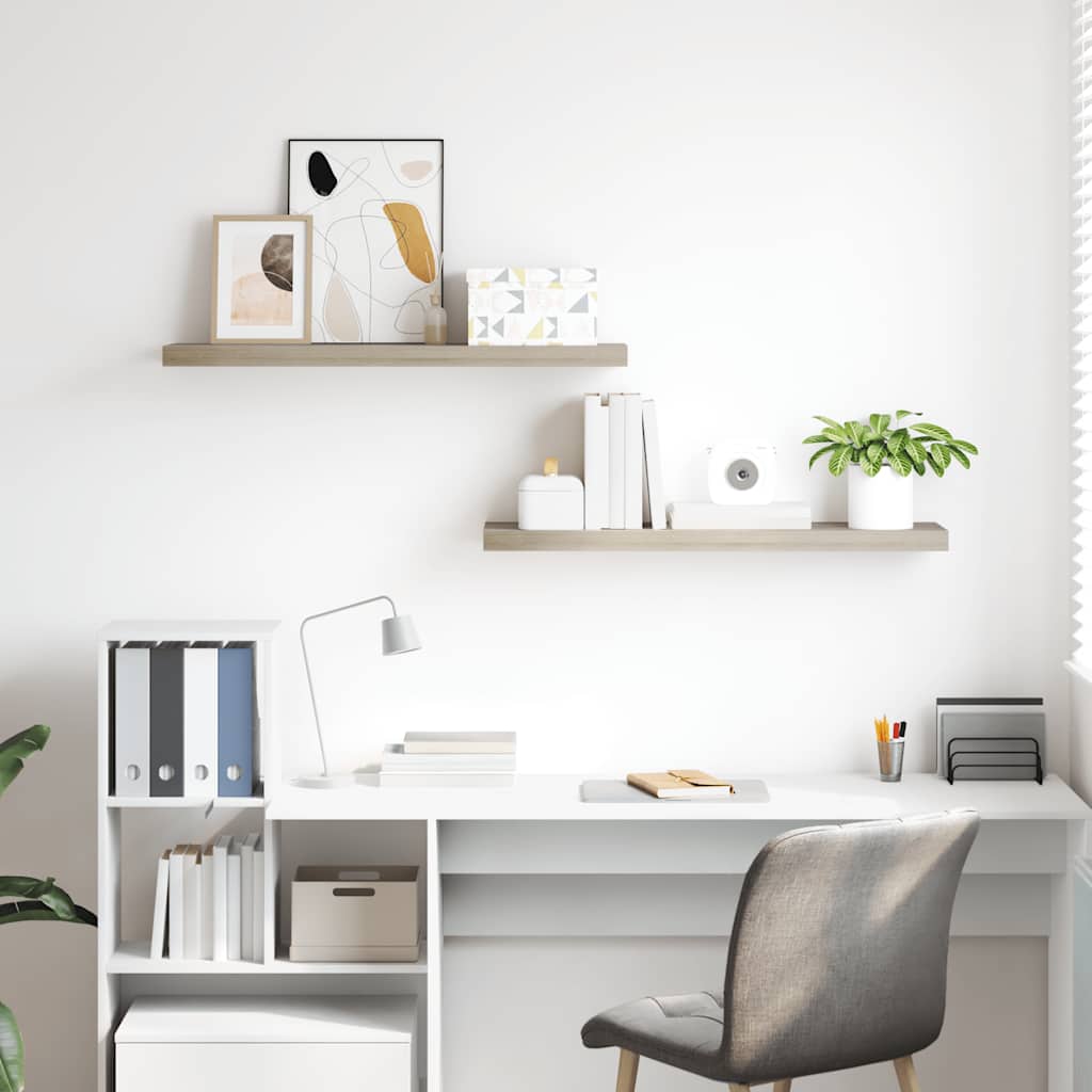 Thumbnail - vidaXL Schweberegale 2 Stk. Eichen-Optik 90x23,5x3,8 cm MDF