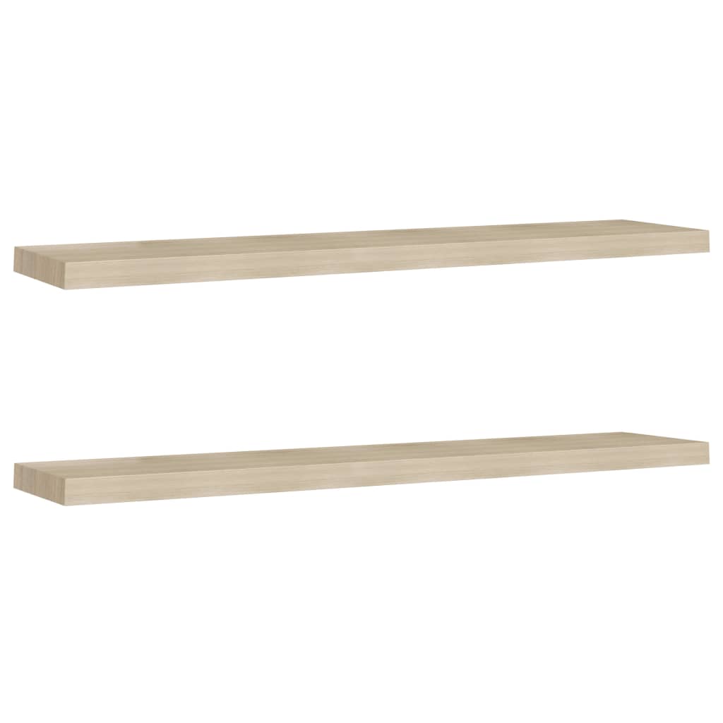 vidaXL Plovoucí nástěnné police 2 ks dub 120 x 23,5 x 3,8 cm MDF