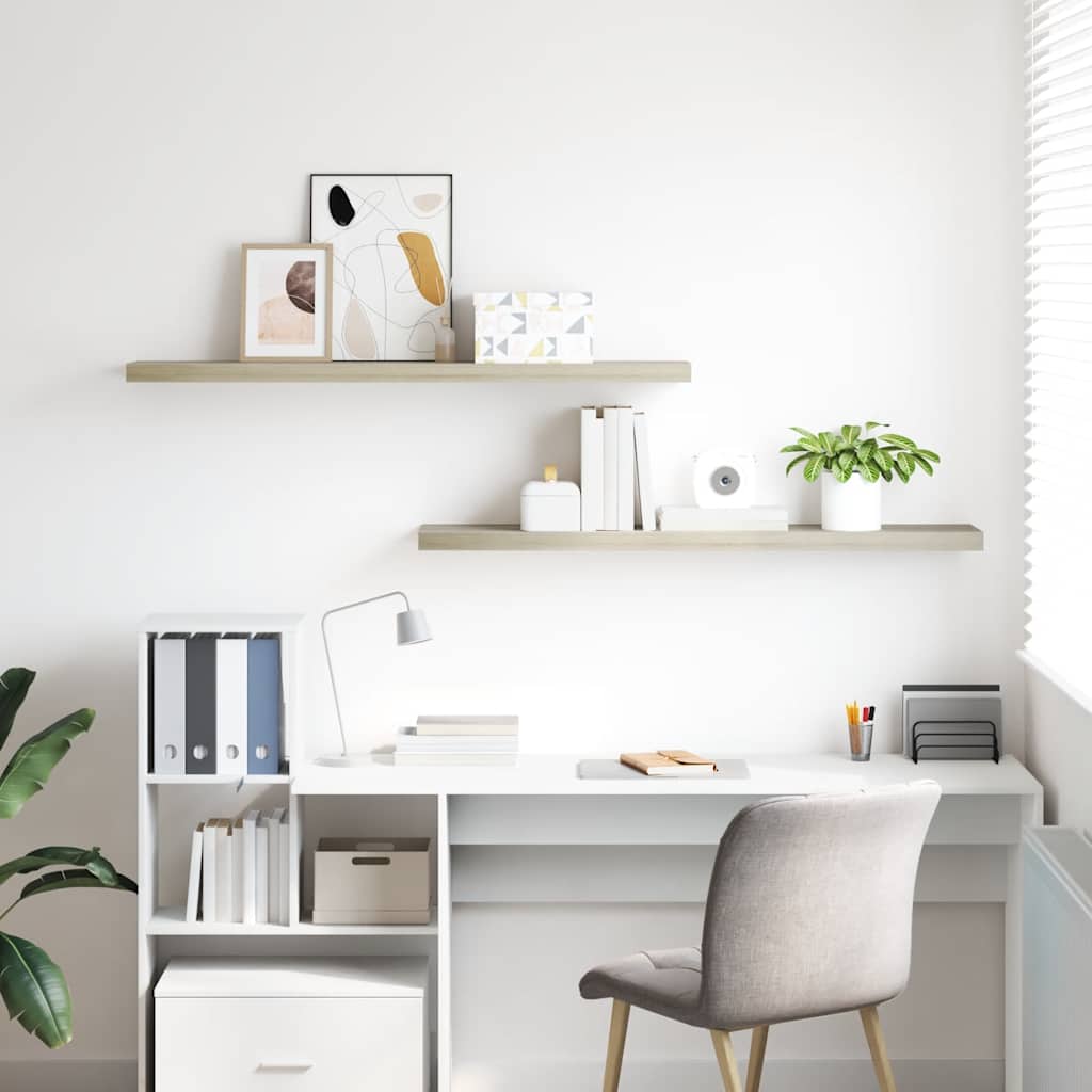 Thumbnail - vidaXL Schwebende Wandregale 2 Stk. Eichefarben 120x23,5x3,8 cm MDF