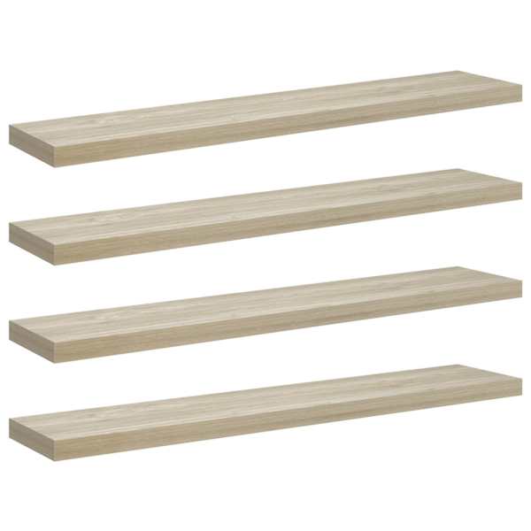 vidaXL seinariiulid, 4 tk, tammev&auml;rvi, 120x23,5x3,8 cm MDF